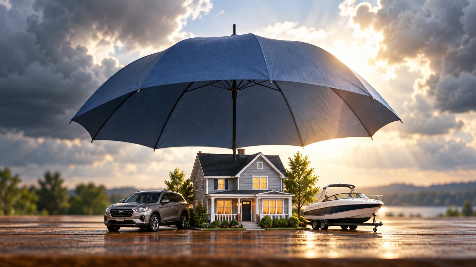 Editorial illustration accompanying Personal Umbrella Insurance: Check Underlying Limits and Exclusions