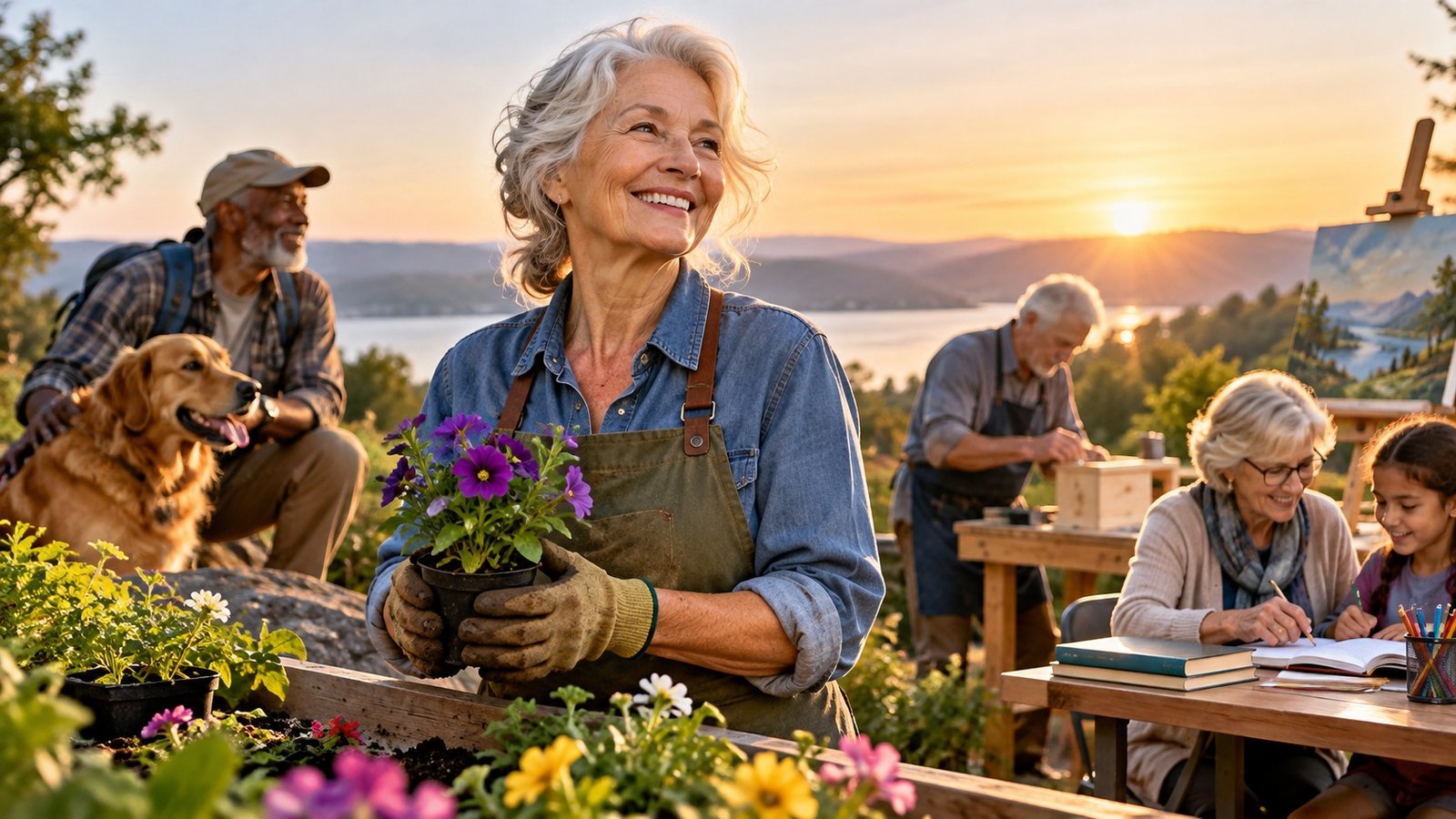 Editorial illustration accompanying The Top 8 Reasons Why People Work in Retirement (4 Have Absolutely Nothing to Do with Money)