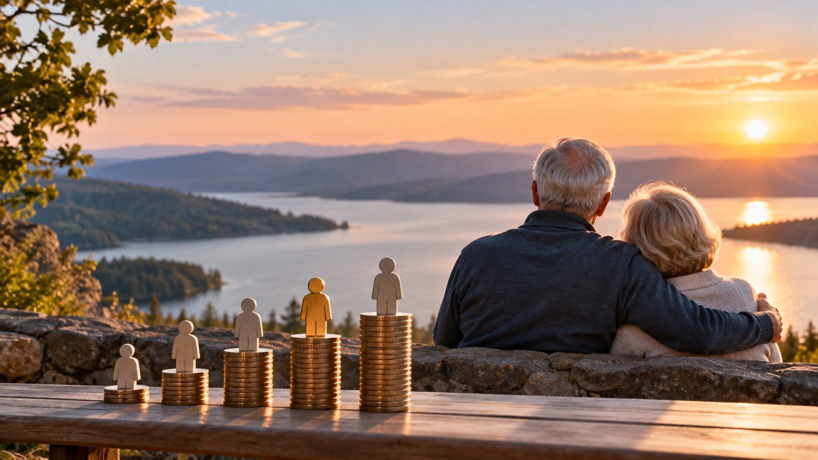 Editorial illustration accompanying Average Retirement Income 2025: How Do You Compare?