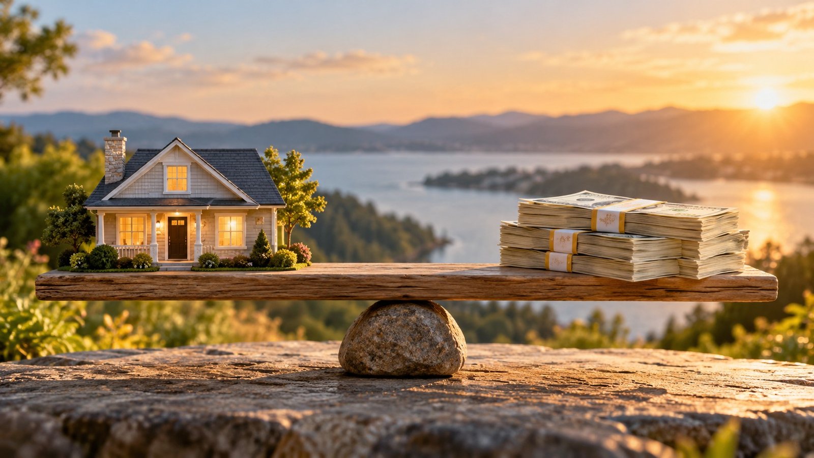 Editorial illustration accompanying Pay Off the Mortgage or Keep the Cash? Compare Costs, Access and Risk
