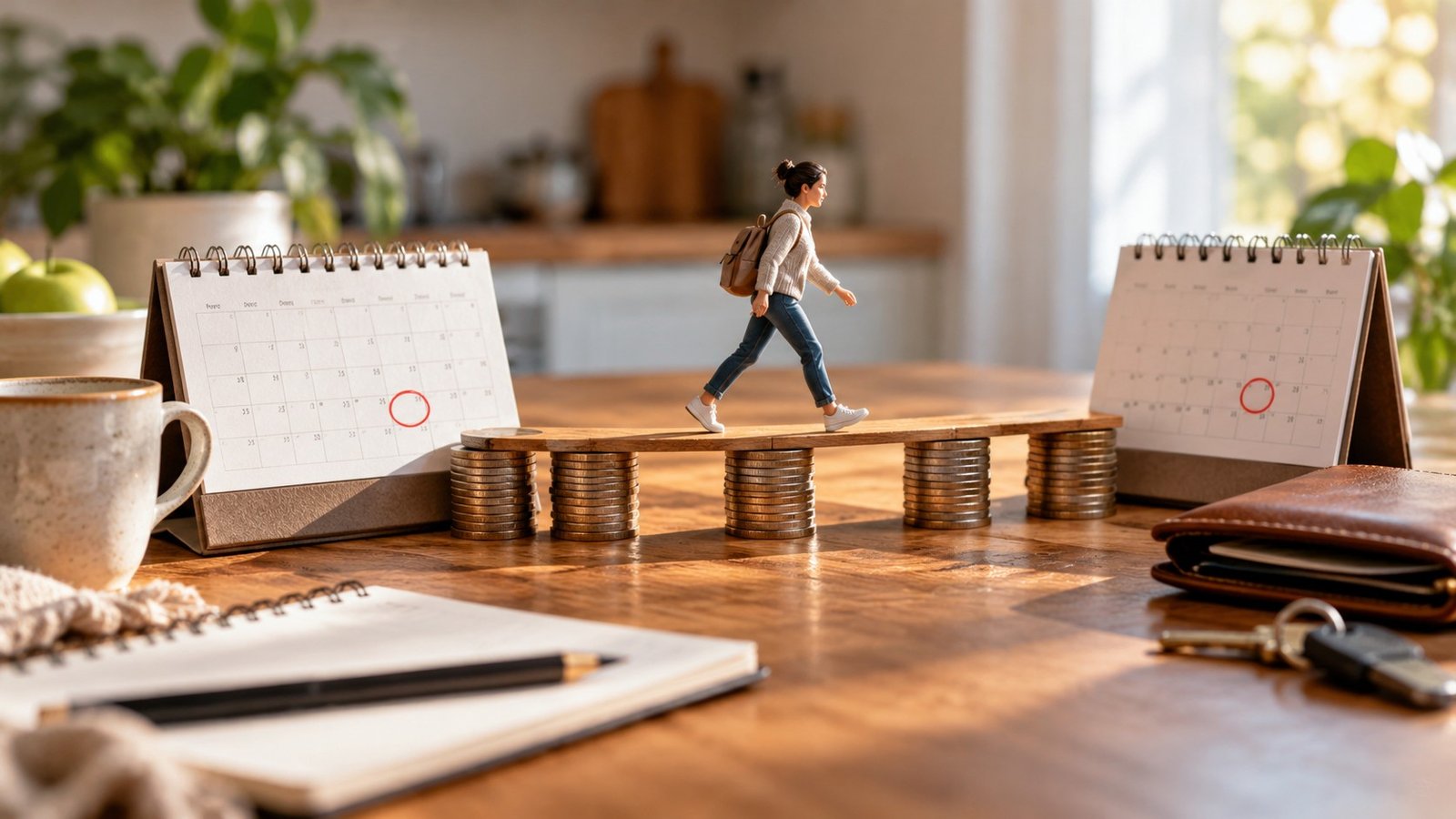 Editorial illustration accompanying How to Make a Budget That Works Between Paydays