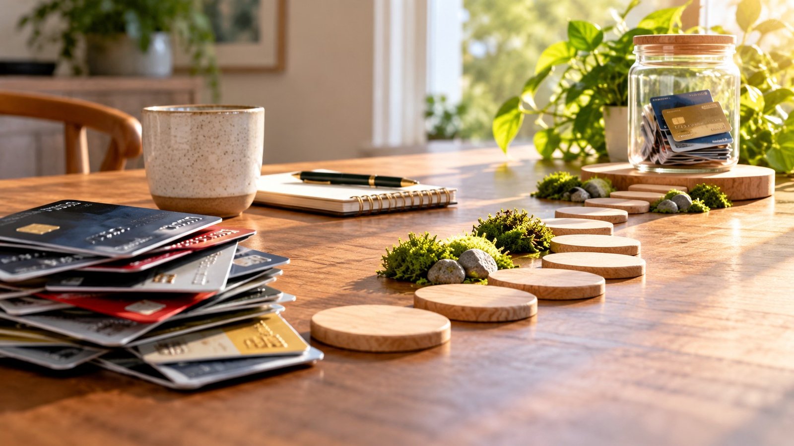 Editorial illustration accompanying How to Make a Credit-Card Debt Payoff Plan You Can Maintain