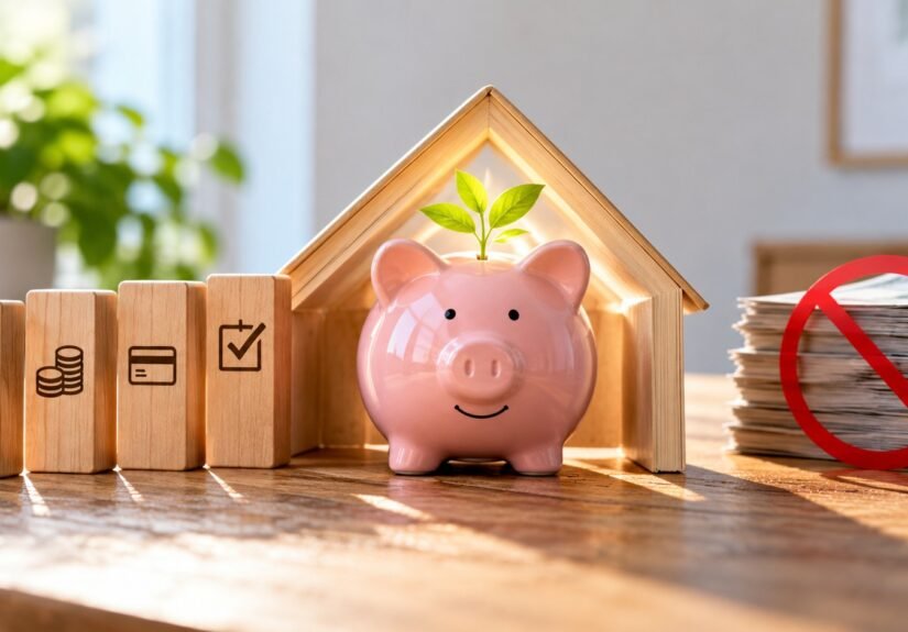 Editorial illustration accompanying Improve Your Credit Habits Without Paying for a Score Fix